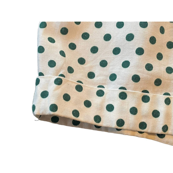 Country Set Womens Polka Dot Shorts White Green High Waisted Button Zip 23W XXS - Picture 2 of 8